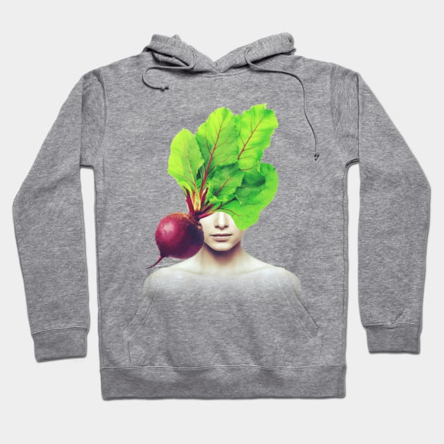 Beetroot head portrait Hoodie by reesea